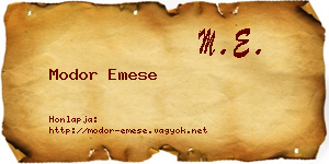 Modor Emese névjegykártya