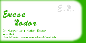 emese modor business card